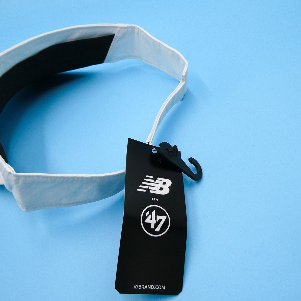New Balance Visor Mens One Size 47 Brand White Adjustable Sport Hat NWT - Picture 3 of 5